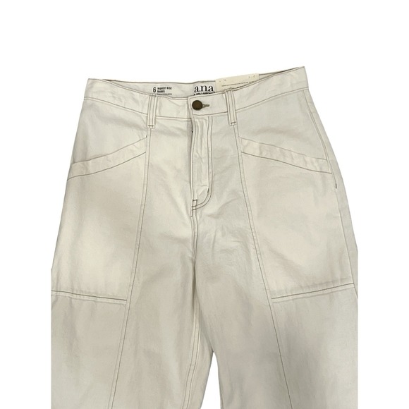 ANA A New Approach Women's Size 6 Highest Rise Barrel Jeans Natural Cream NWT - Picture 3 of 3